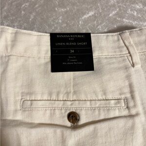 Banana Republic Cream Linen-Blend Shorts
